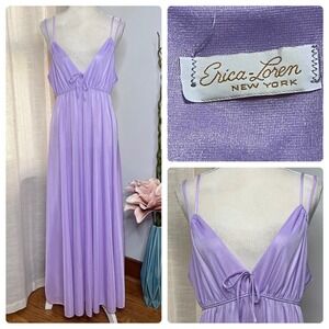 60s/70s Vintage Erica Loren Nightgown Floor Length Full‎ Sweep Purple Size Large
